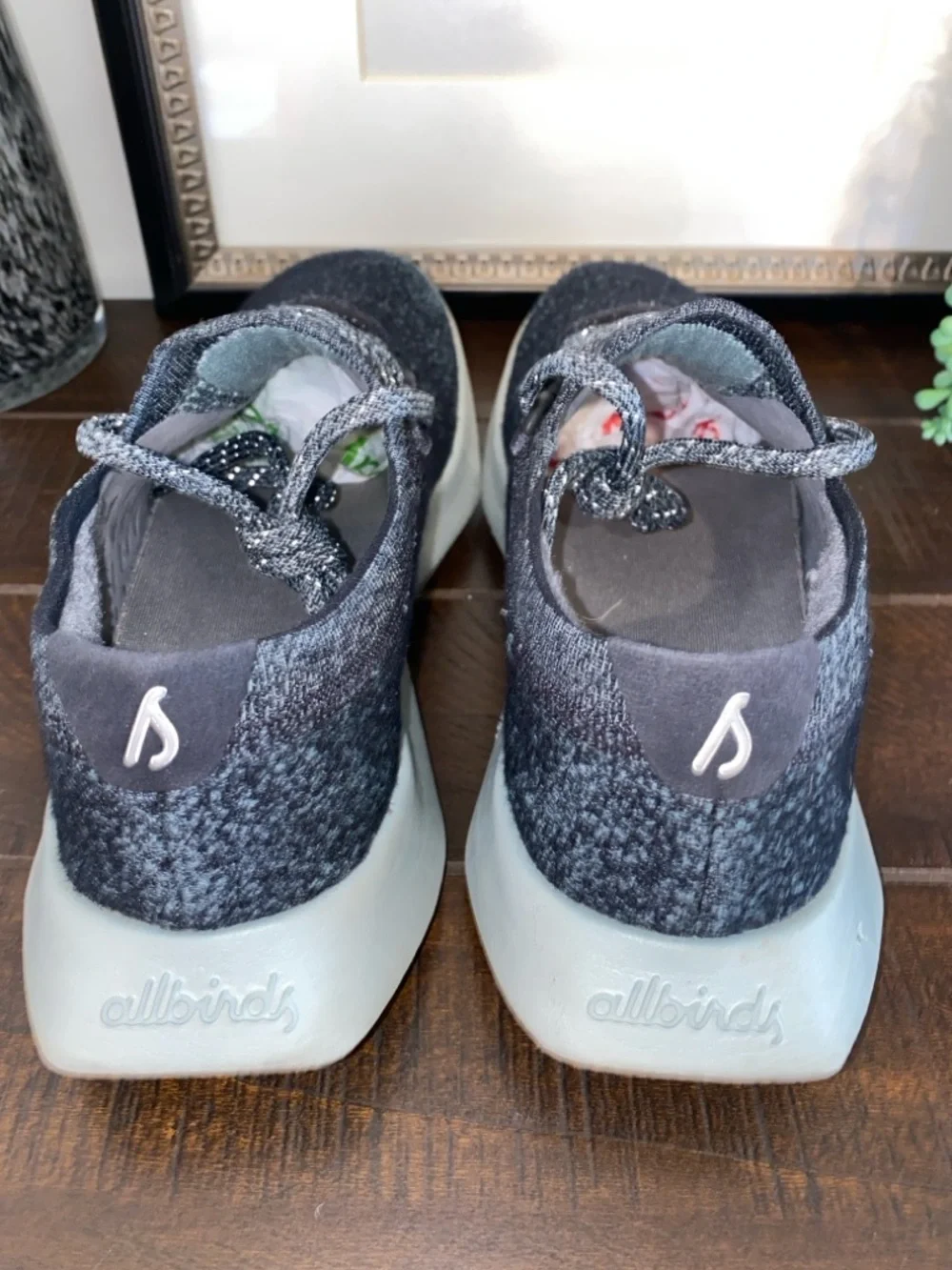 Allbirds Women's Wool Dasher 2 Mizzle Dark Gray Knit Lace-Up Sneakers Size 9